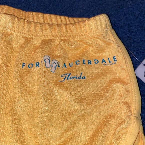 Wings Exist Beach store Beach shorts yellow athletic mesh Ft. Lauderdale Florida - Picture 4 of 11